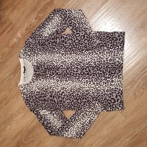 (M) Ispiri Animal Print Cardigan Celeb Style Classic Soft Cozy Layer Lightweight